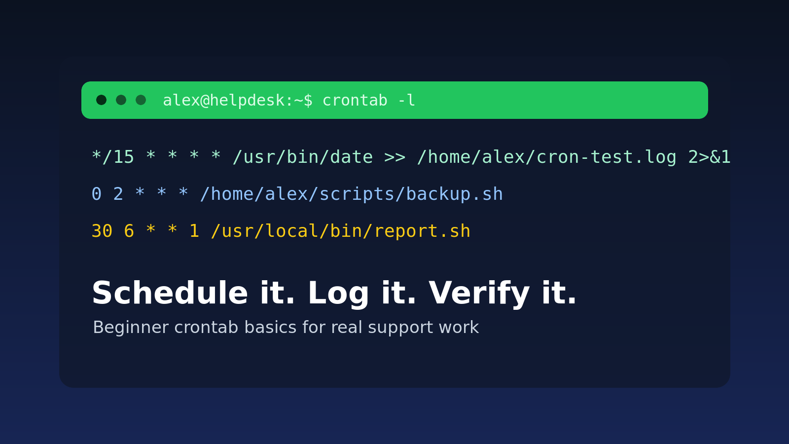 Linux crontab Command for Beginners: Schedule Jobs Without Surprise Tickets