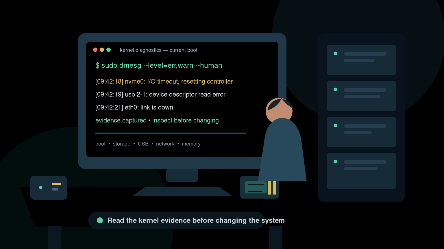 Linux dmesg: Check Hardware and Boot Errors